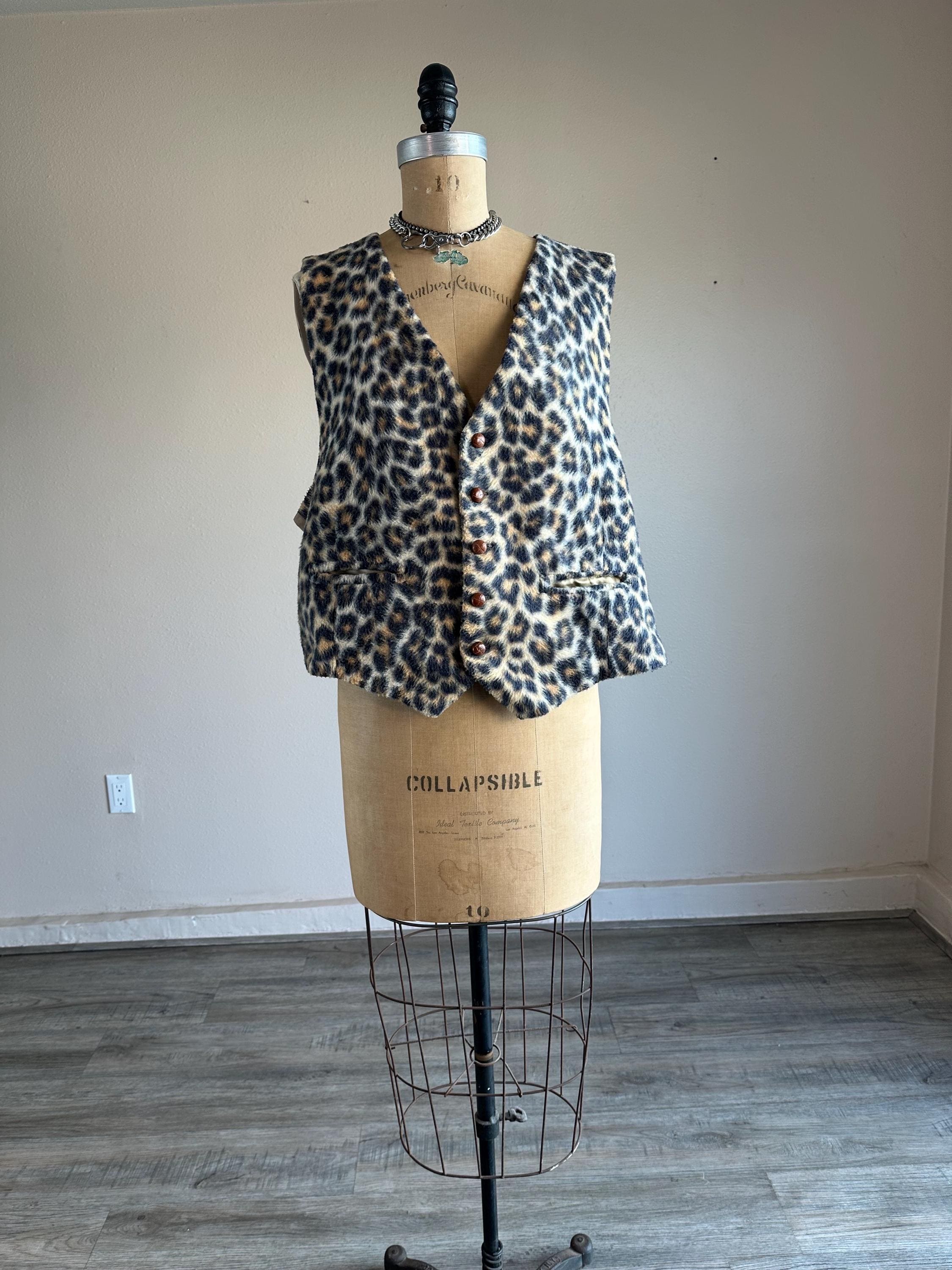 Vintage 60s Vest Leopard - Etsy