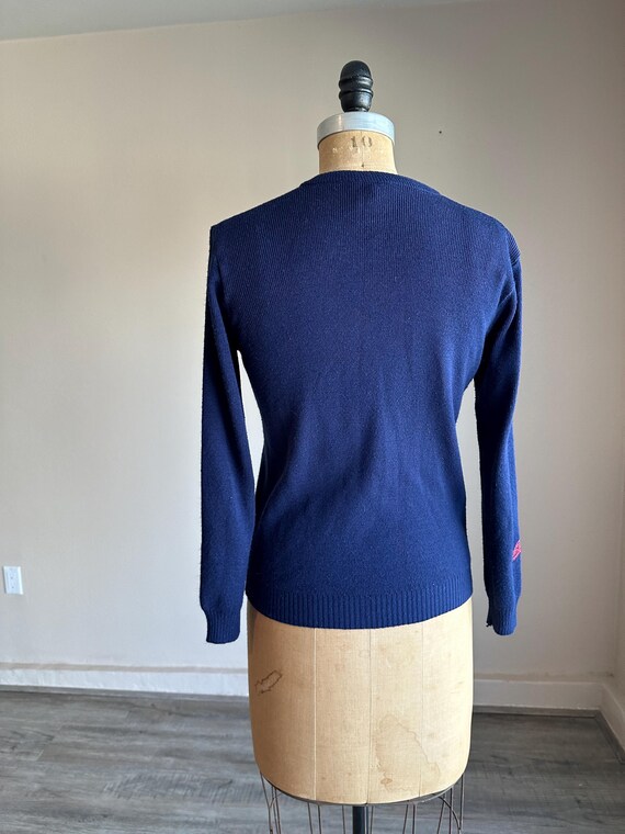 Pull Vintage Rare Cyn Les By Shirlee Designs - Col V, Nœuds Papillon Et Pingouins - Taille 40
