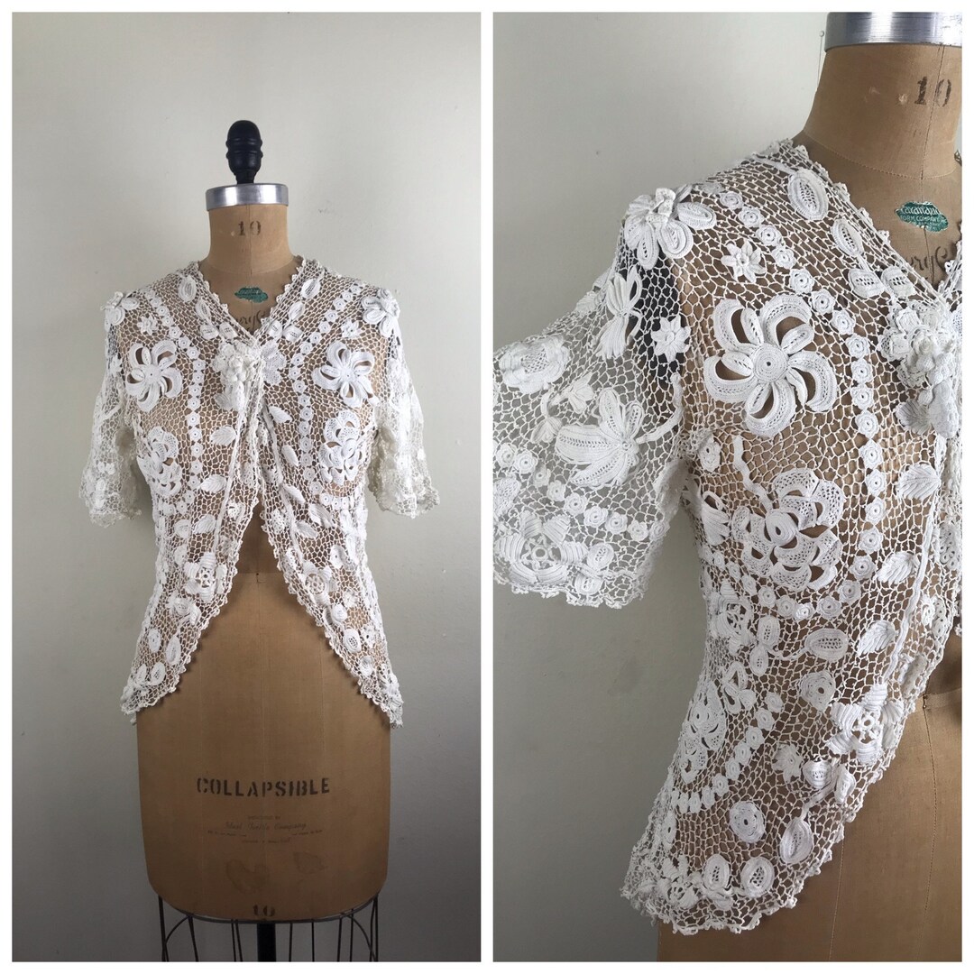 Antique Vintage Edwardian Era 1900s 1910s Irish Crochet Lace Jacket - Etsy