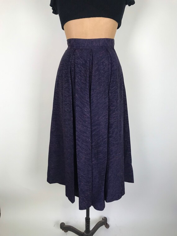 1950s 50s Purple and Pink Rayon Faille Skirt - image 7