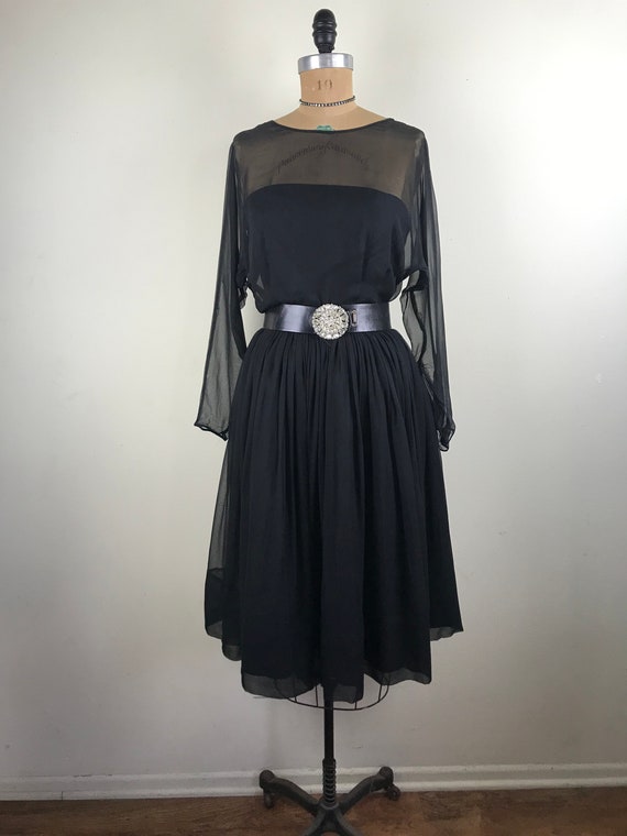 Vintage 1950s 50s An Arkay silk chiffon cocktail … - image 3