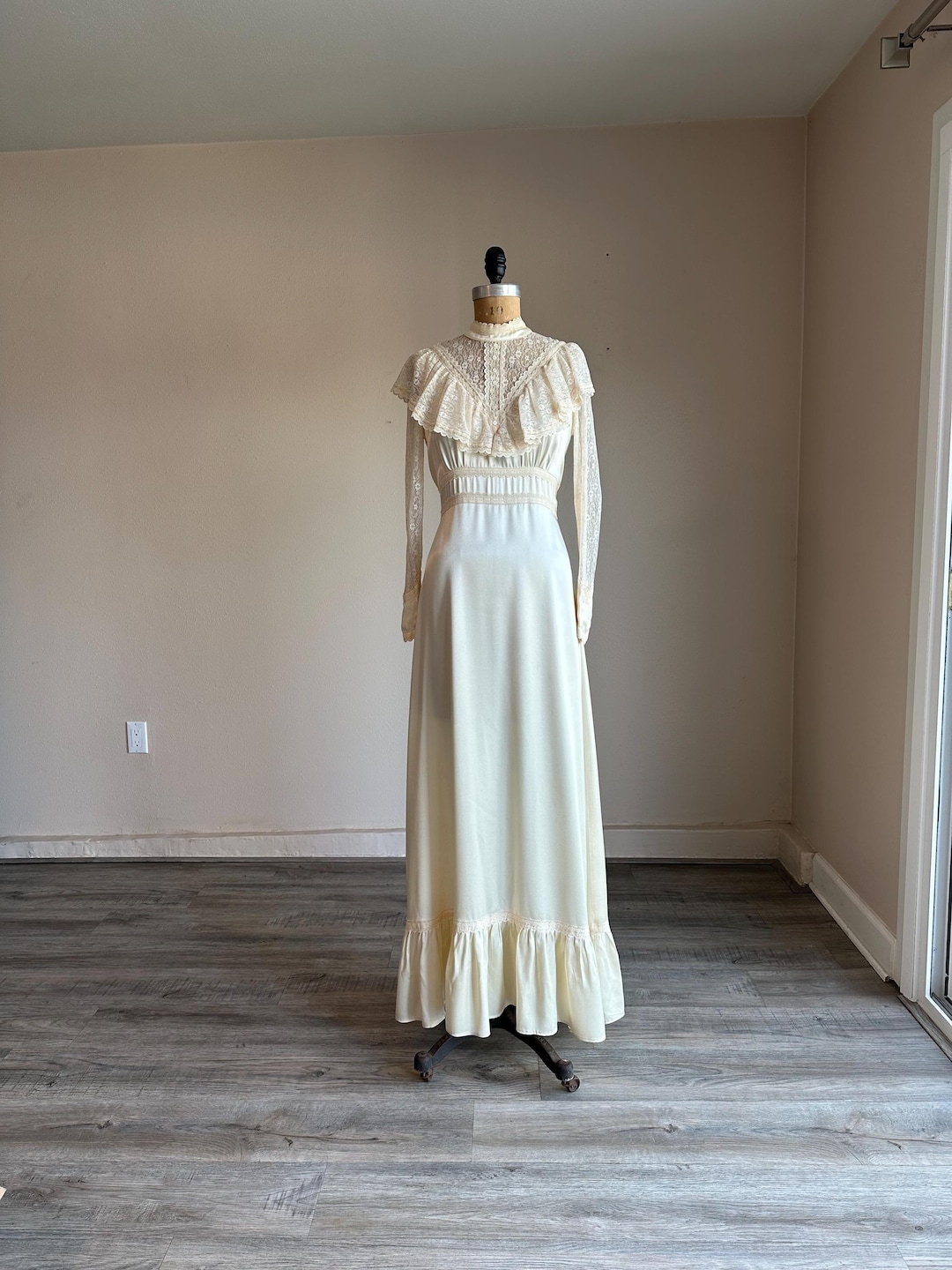 long sleeve boho dress Flowy Wedding Lace A-Line V-Neck Beach Gown wit Size:2XL-18 Ruffled straps Wedding navy blue suit