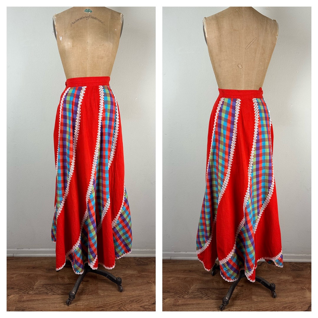 Vintage 1970s 70s Patchwork Maxi Skirt - Etsy