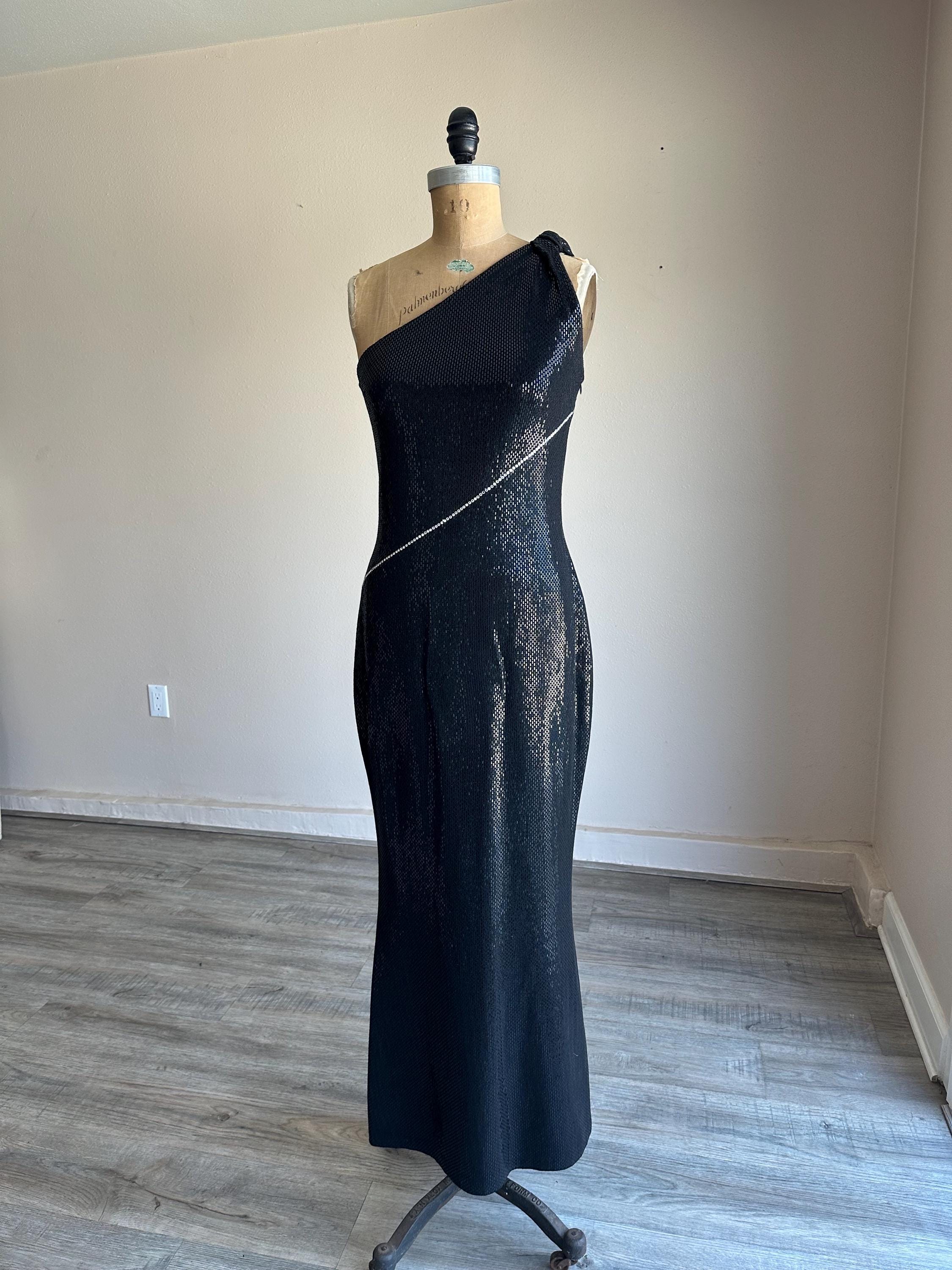 St John Black Knit Dress - Etsy