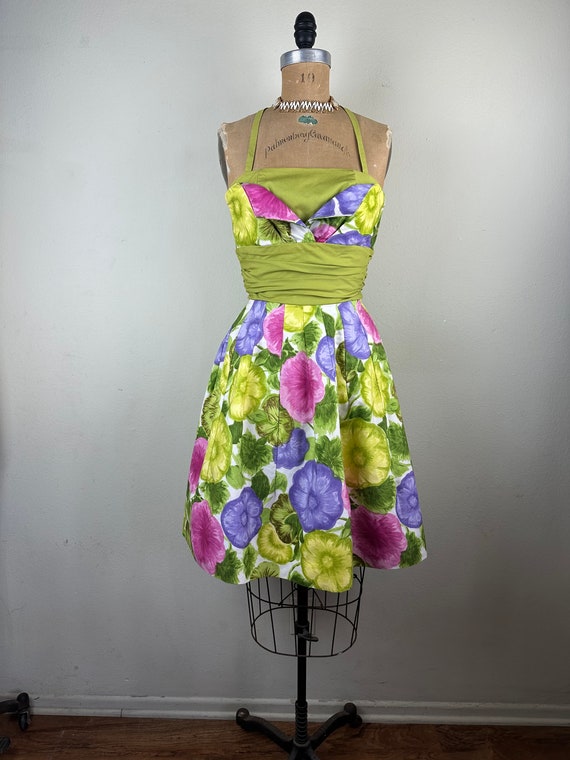 Vintage 1950s 50s Sambo Fashions Floral print dre… - image 2