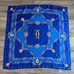 Vintage 1990s 90s Must de Cartier silk scarf