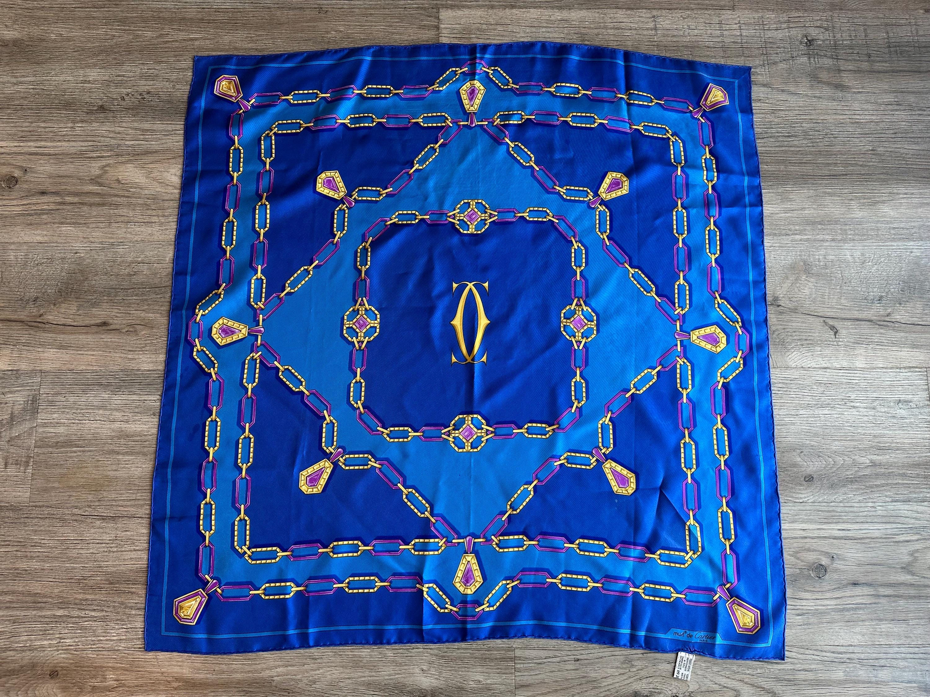 Must de Cartier Silk Scarf カルティエ VINTAGE Silk Must De Cartier Tiger Scarf - Etsy