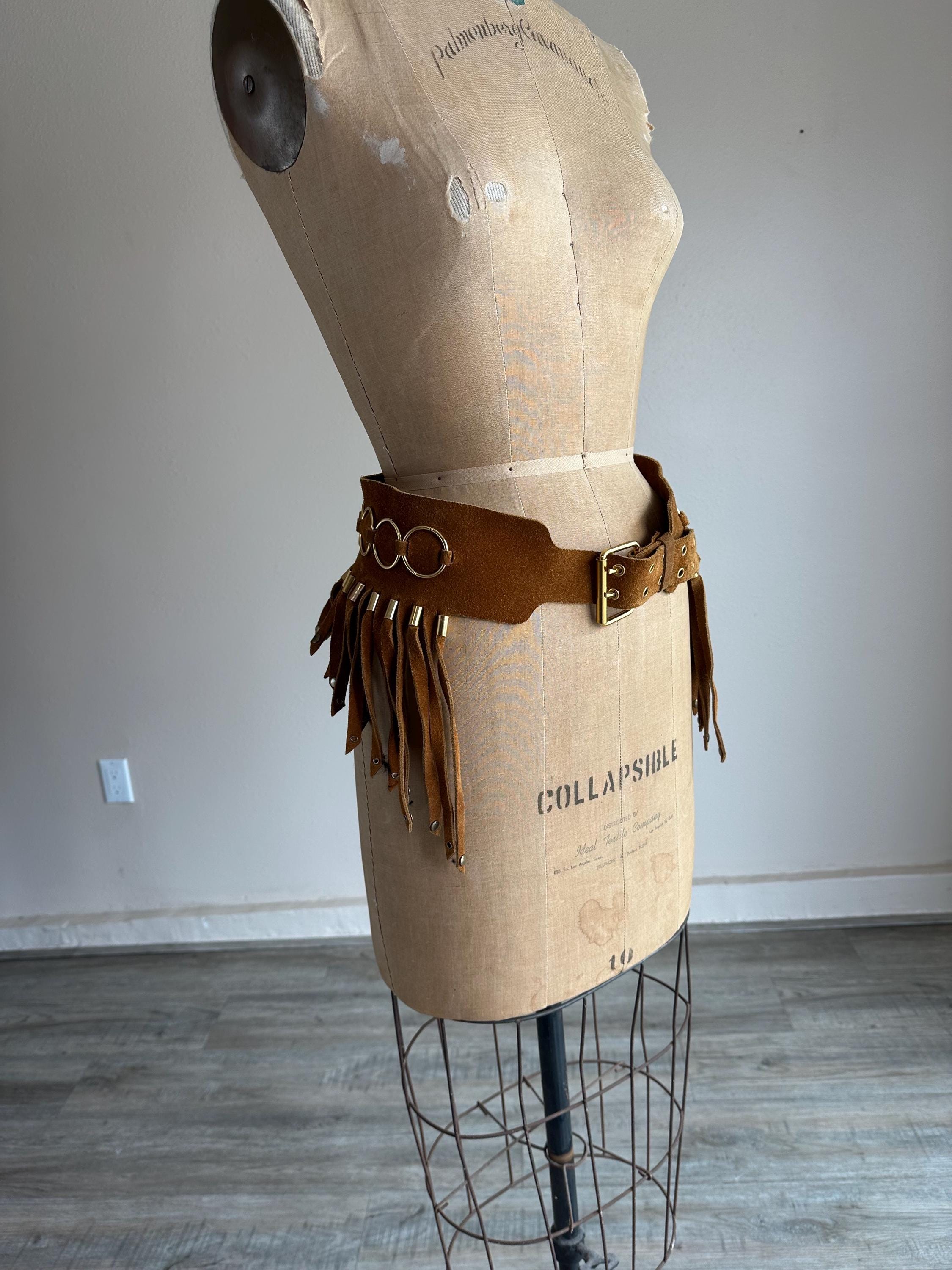 70s Rocker Belt Vintage 1970’s 70’s Light Brown Suede Fringed Belt Hippie Belt - Etsy