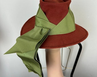 1940s Keneth  Hopkins hat‎ Vintage 1940s 40s Keneth Hopkins Wool Felt Hat With Ribbon  main image 3
