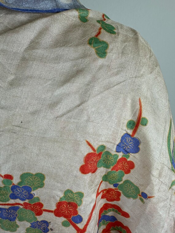 Vintage 1920s 20s Pongee Silk scarf - image 9