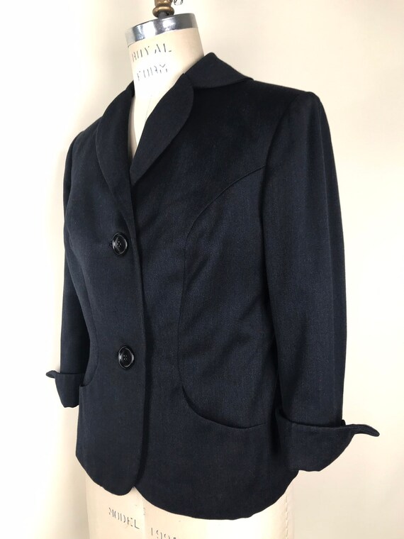 Irene Lentz late 40s early 50s charcoal wool blaz… - image 3