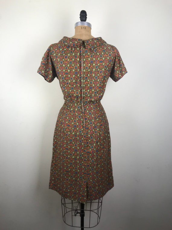 Vintage 1960s 60s cotton day dress - image 9