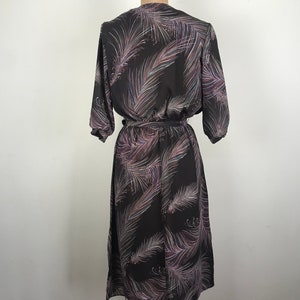 Vintage 1970s 70s Feather print dress image 6