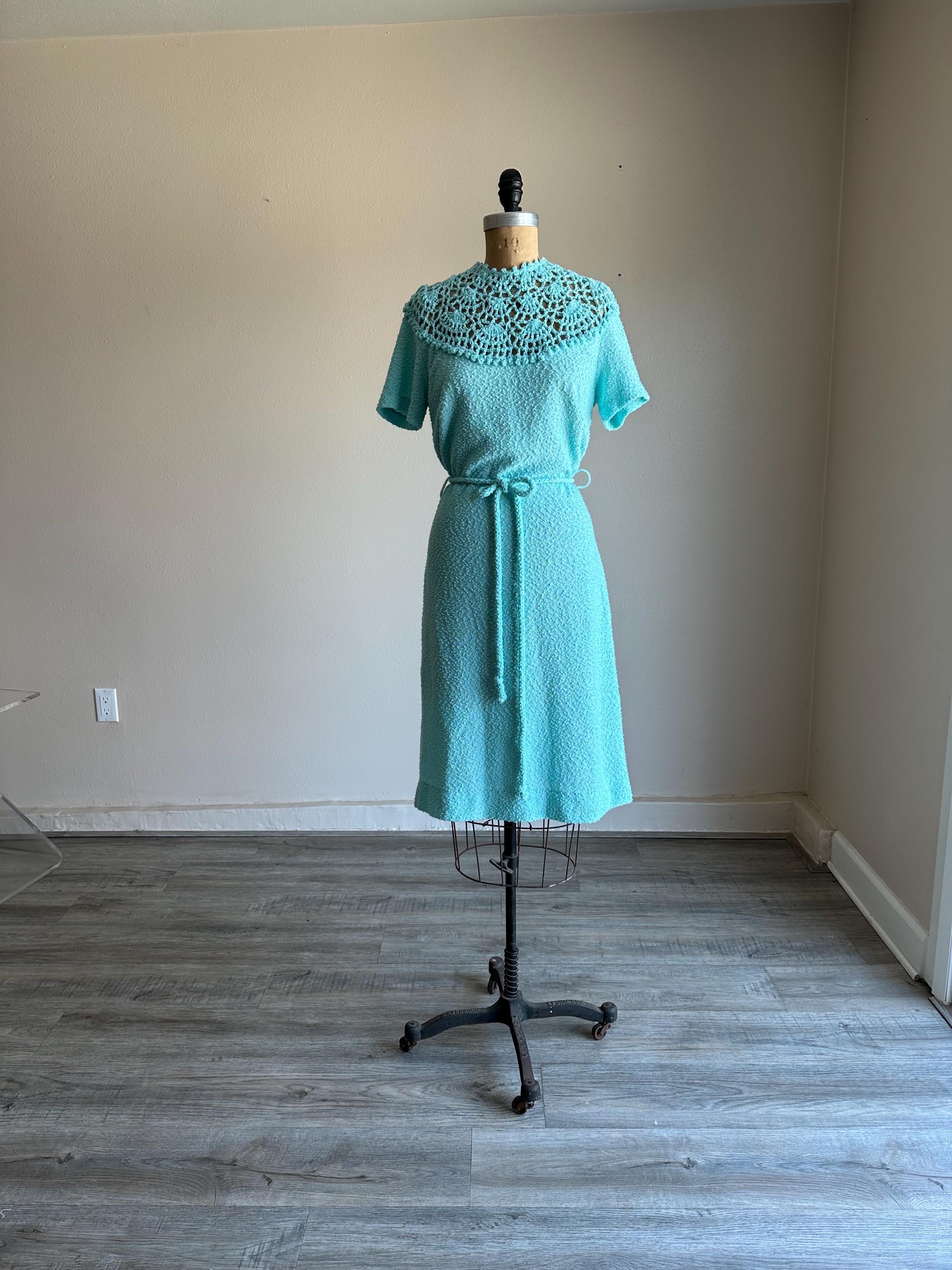 Robins Egg Blue Knit Dress - Etsy