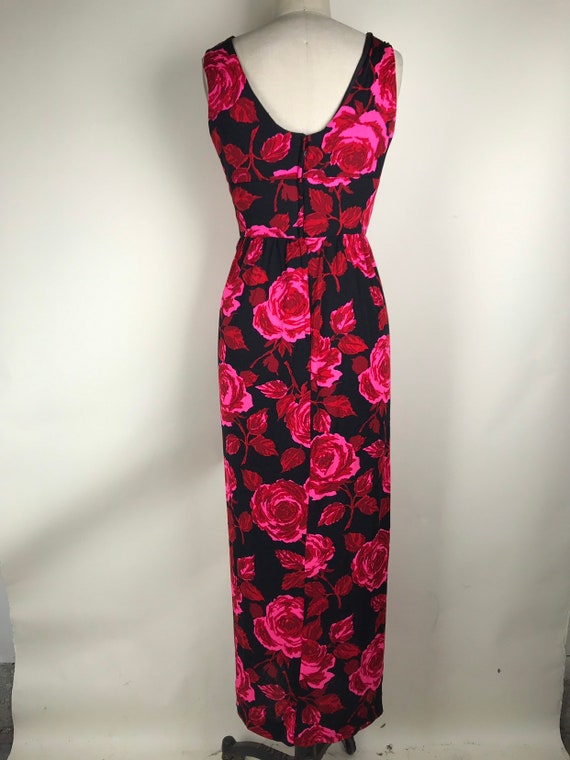 Vintage 1970s 70s Lilli Diamond Rose print maxi d… - image 6