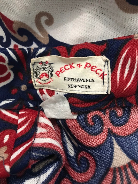 Vintage 1960s 60s Peck & Peck border print mod dr… - image 8