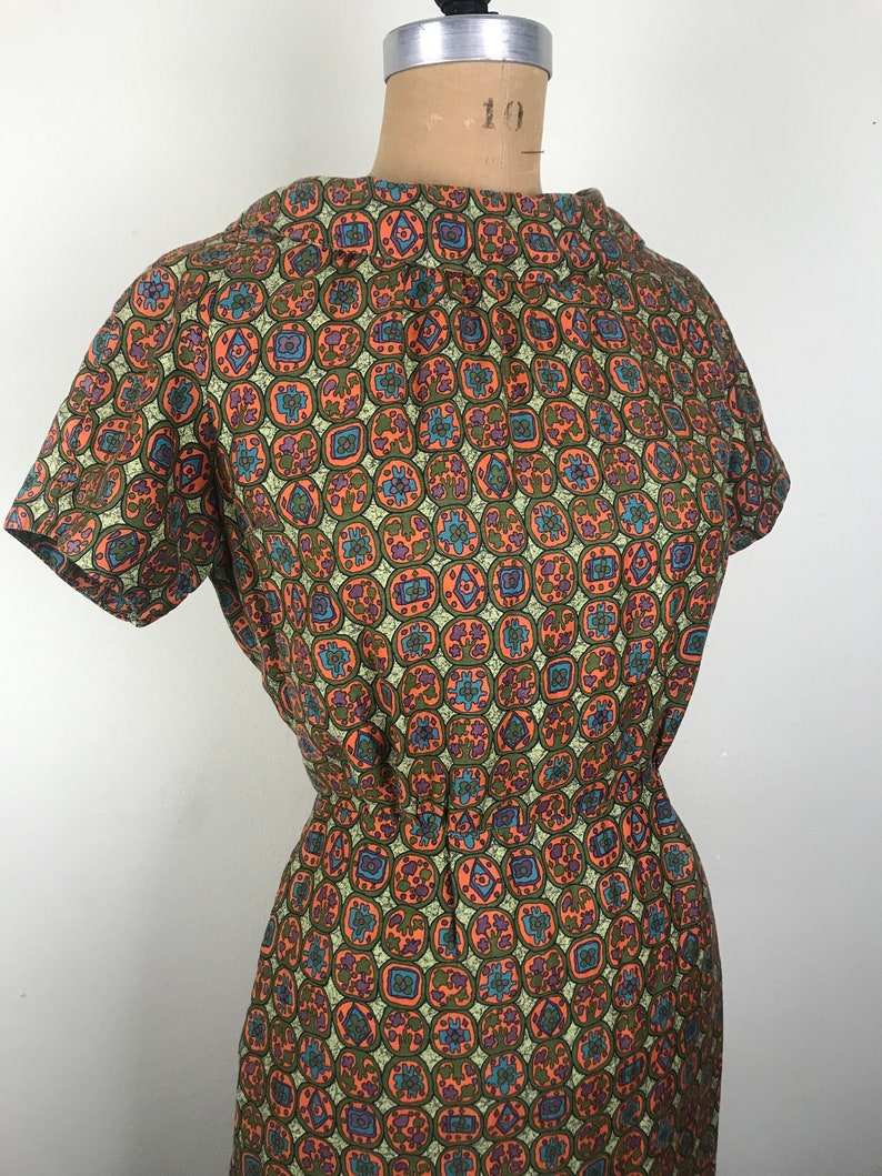 Vintage 1960s 60s cotton day dress image 5