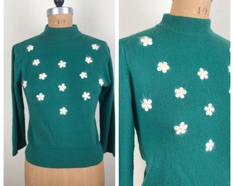 Vintage 1950s 50s Tish U Knit orlon acrylic and angora sweater