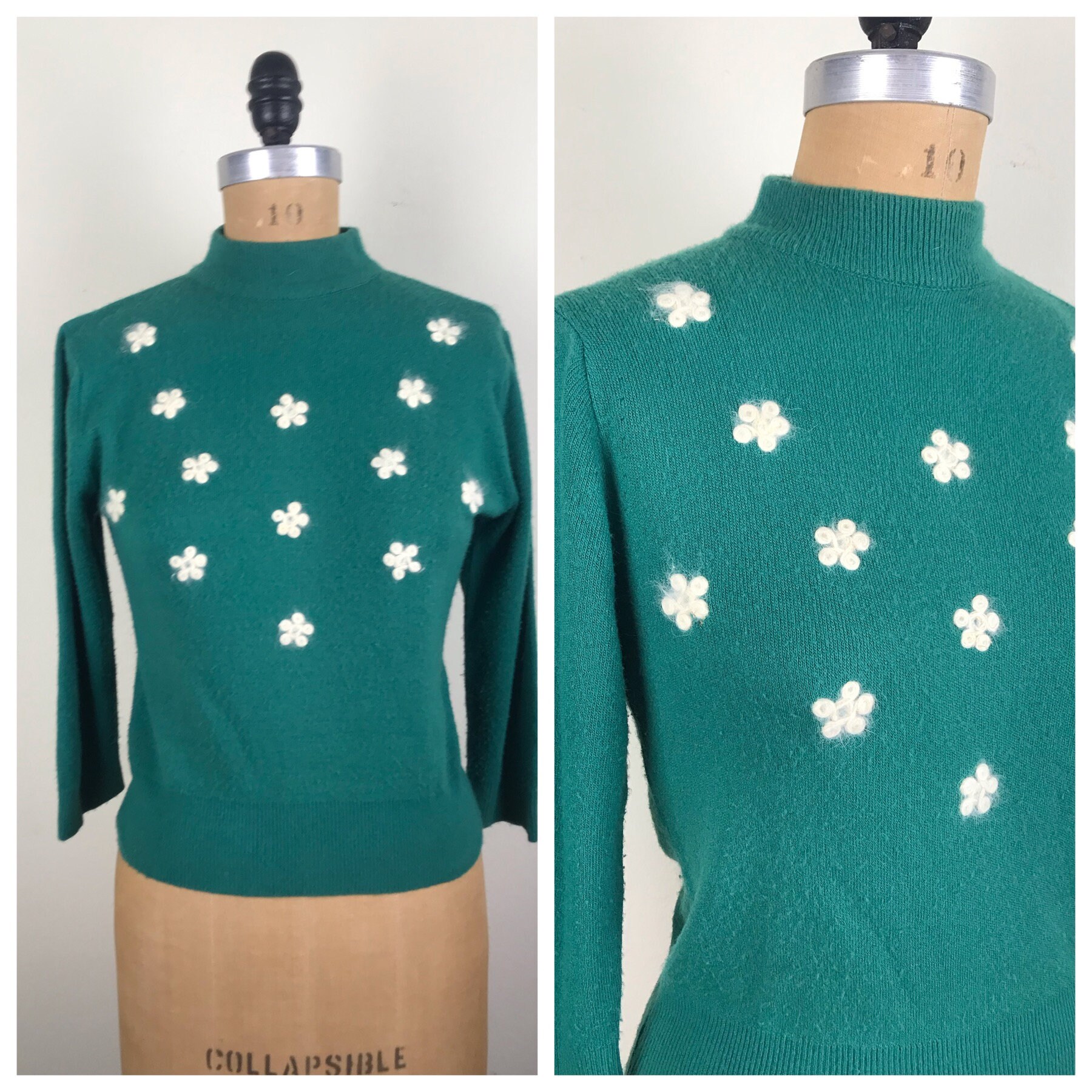 Vintage 1950s 50s Tish U Knit Orlon Acrylic and Angora