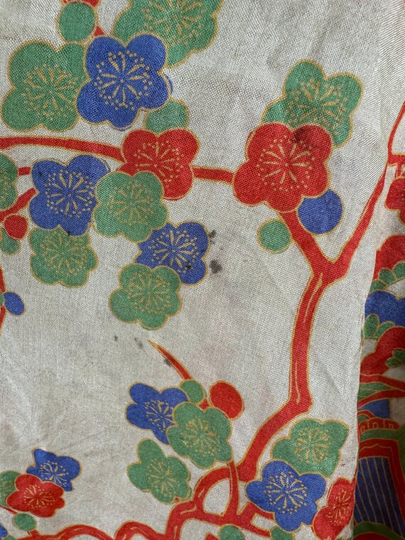 Vintage 1920s 20s Pongee Silk scarf - image 8