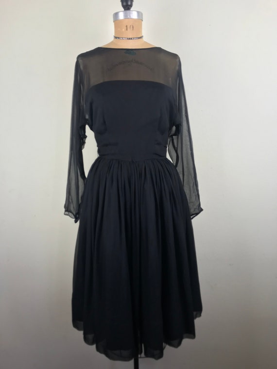 Vintage 1950s 50s An Arkay silk chiffon cocktail … - image 9