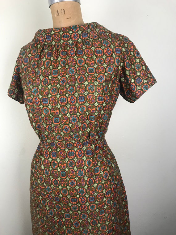 Vintage 1960s 60s cotton day dress - image 6