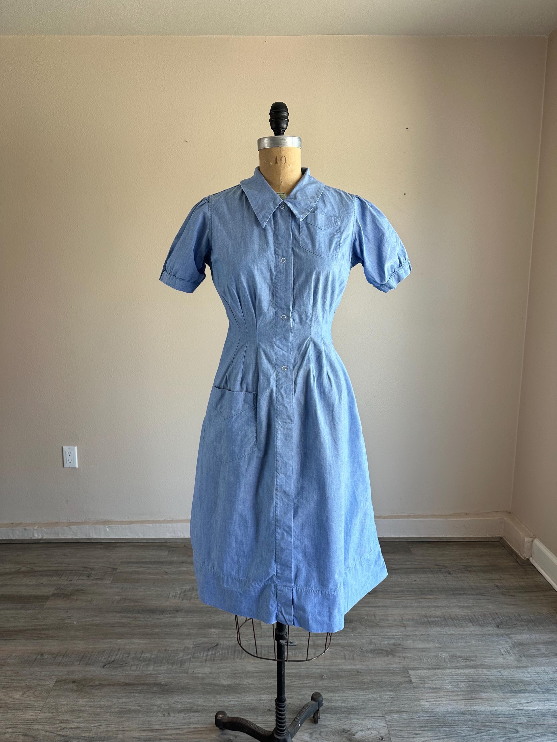 blue nurse uniform dress New Arrival 100% Cotton Scrub Dress Cloth Medical Female Nurse Uniform Dress Operating Room Scrub Clothes Skirt Medical Cloth Lake Green / S
