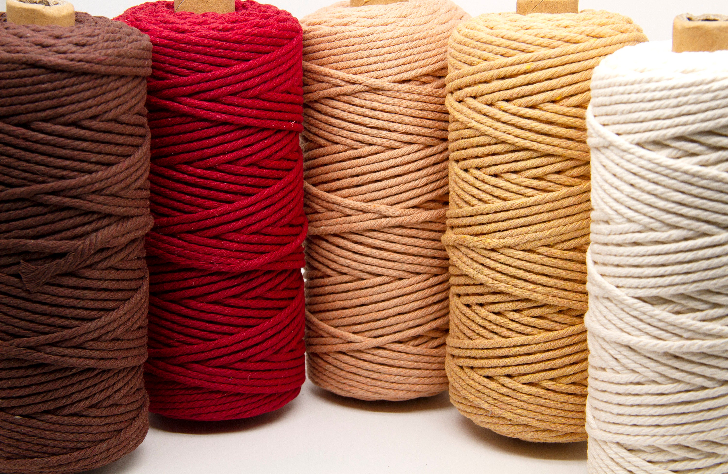 MACRAME COTTON ROPE ZERO WASTE 3 MM - 3 PLY - COCOA COLOR – GANXXET