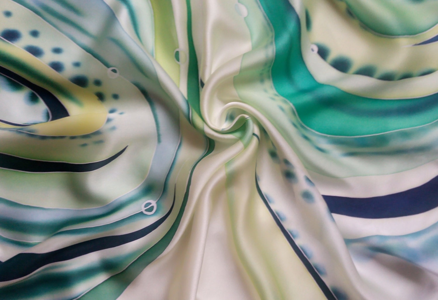 Green Silk Scarf Handpainted Mint Green Abstract Scarf Gift - Etsy