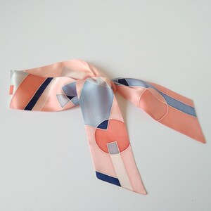 Womens mini handpainted skinny silk scarf Neckerchief Silk neck scarf  Size 2 inches * 36 inches Handmade gift