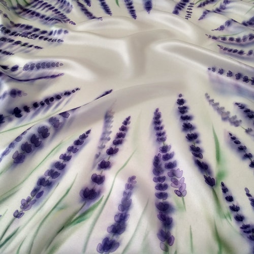 Silk scarf square Lavender, Gift for women, Hand painted square shops scarf, Ultra violet scarf handmade silk neck scarf