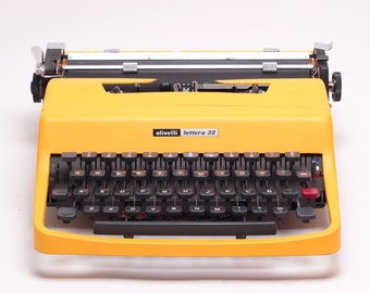 RESERVED FOR D. Olivetti Lettera 32 Custom Yellow Typewriter, Vintage, Professionally Serviced