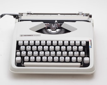 SALE! - Hermes Baby White Typewriter, Vintage, Professionally Serviced