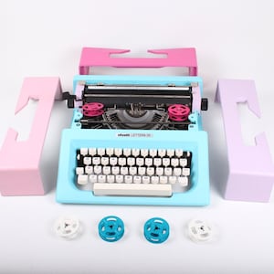 Olivetti Lettera 25 Blue / Lilac / Pink Typewriter, Vintage, Manual Portable, Professionally Serviced by Typewriter.Company