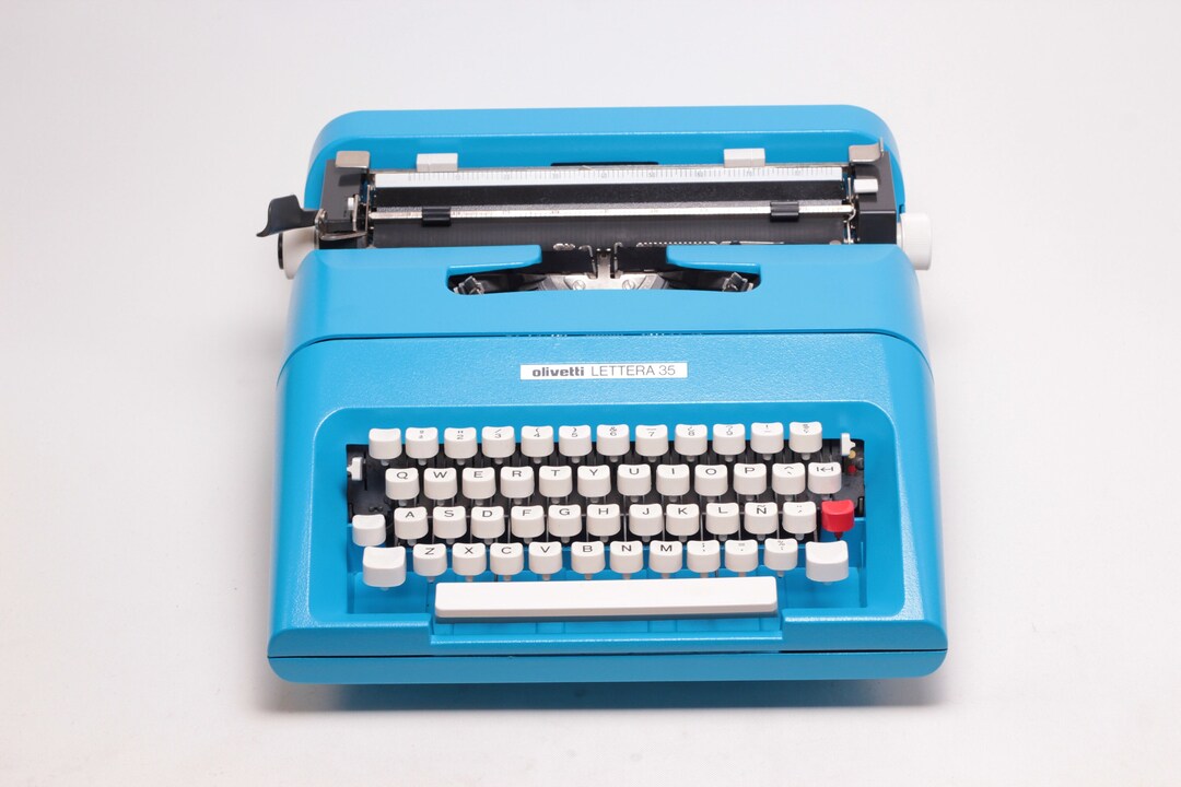 OLIVETTI LETTERA 35 Blue Perfectly Working Vintage - Etsy