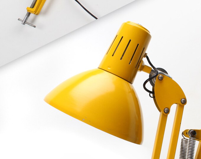 YELLOW DESK LAMP Vintage Desk Lamp Mid Century Lamp Etsy