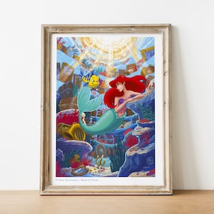 De kleine zeemeermin print - illustratie (A4)