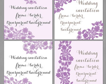 Download Premium VECTOR Lace border rustic Wedding invitation border