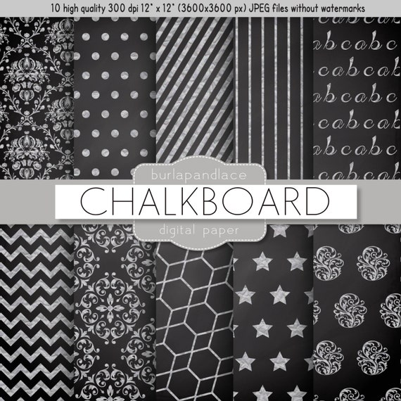 Items similar to Digital paper Chalkboard pattern, digital chalkboard