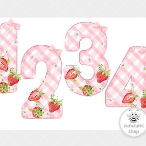 Aardbei verjaardag clipart png bes schattig 1-0 volledige nummer set afbeelding opstrijkbare sublimatie crafting kaarten maken UVDTF DTG transparant downloaden