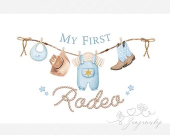 Min första Rodeo PNG, Baby Rodeo, blå cowboystövlar och hatt, PNG, Min första Rodeo sublimeringsdesign, Cowboy sublimering, omedelbar nedladdning