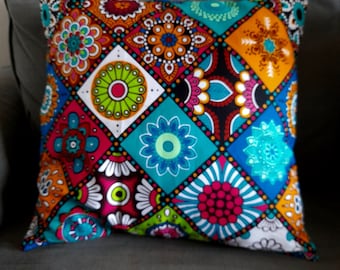 Cushion cover African wax print fabric 45 cm