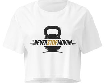 Damen-Crop-Top Kettlebell Gym Shirt | Cropped Fitness Shirt | Cross Training Top | Workout Shirt für Frauen