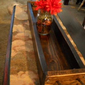 Rustic Handmade Wood Centerpiece holiday/candle/flower decor box With Rope Handles  26&#39;&#39; Long....This Listing is for Made To Order Only