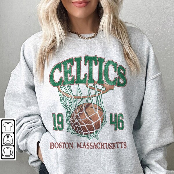 Boston Basketball Vintage Shirt, Celtics 90s Basketball Graphic Tee, Retro For Women And Men Basketball Fan 2609TP