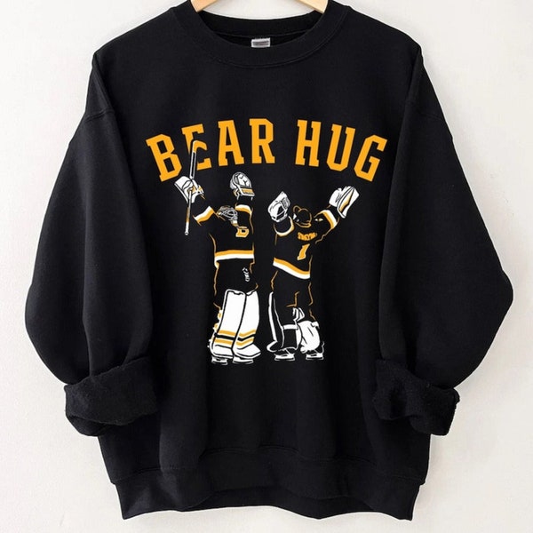 Retro Hug It Out Boston Hockey Shirt, Linus Ullmark SShirt, Jeremy Swayman Tee, Goalie Hug Shirt, Bruins Shirt, Bruins Hockey Tee