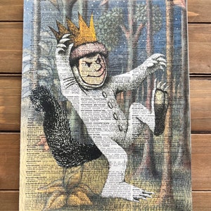 Where The Wild Things Are Max Print – Vintage Dictionary Page – Classic Kids Book Illustration – Nursery, Playroom, or Literary Wall Art