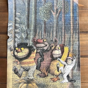 Where The Wild Things Are Art Print – Vintage Dictionary Page – Classic Kids Book Illustration – Nursery, Playroom, or Literary Wall Decor
