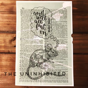 And We’ll All Float On Print – Modest Mouse Quote – Vintage Dictionary Page – Green & White Wall Art – Gift for Indie Rock Music Fans