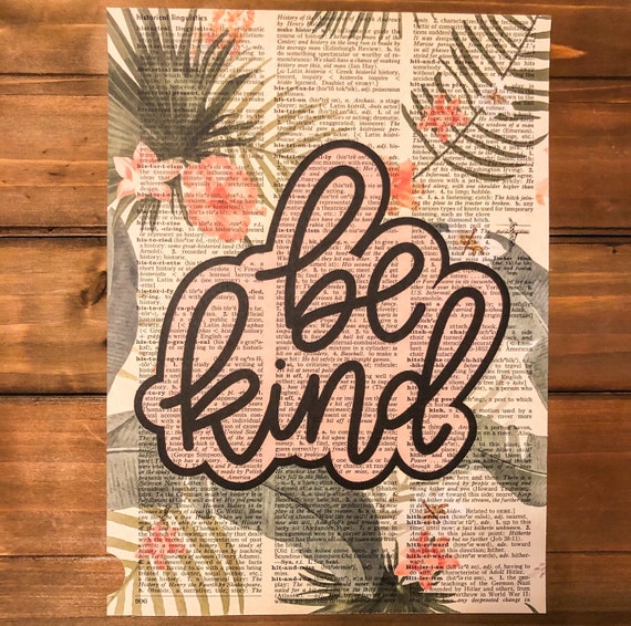 Be Kind Dictionary Print 